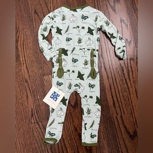 NWT Kickee pants Coverall with Zipper Aloe and Herbs 9-12m